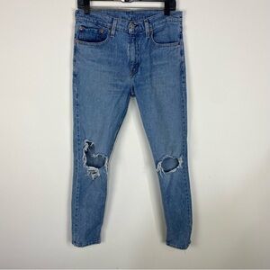 Levi's 512 Distressed knee ripped medium wash denim jeans